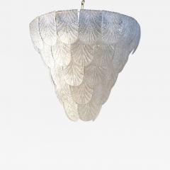 Italian White Graniglia Petals Murano Glass Chandelier - 4569882