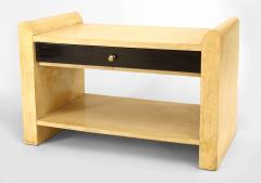 Italian White Parchment Veneer Low End Table - 4631620