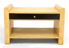 Italian White Parchment Veneer Low End Table - 4631621