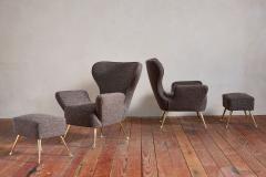 Italian Wingback Chairs with Footstools - 4216143