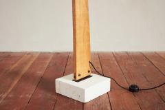 Italian Wood Floor Lamp with Travertine Base - 3897269