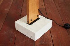 Italian Wood Floor Lamp with Travertine Base - 3897276