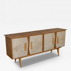Italian Wood and Parchment Sideboard 1960s - 4379140