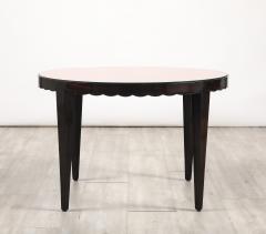 Italian Wood and Rose Gold Glass Scalloped Coffee Table circa 1950 - 4393351