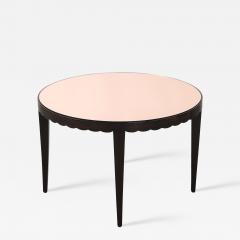 Italian Wood and Rose Gold Glass Scalloped Coffee Table circa 1950 - 4393471