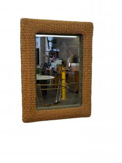 Italian Woven Rattan Mirror 1970s - 4497830