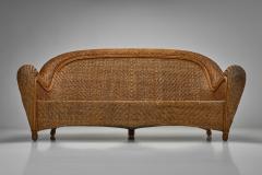 Italian Woven Wicker Sofa Italy 1960s - 4515735
