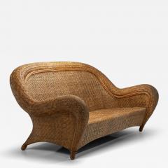 Italian Woven Wicker Sofa Italy 1960s - 4521101