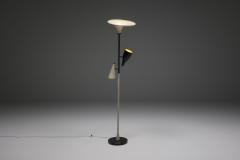 Italian Yellow Black Floor Lamp 1950s - 2340126