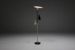 Italian Yellow Black Floor Lamp 1950s - 2340158