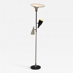 Italian Yellow Black Floor Lamp 1950s - 2343515