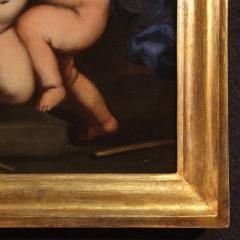 Italian antique painting cherub games from the 17th century - 4168856