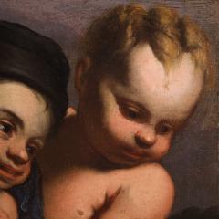 Italian antique painting cherub games from the 17th century - 4168858