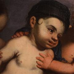 Italian antique painting cherub games from the 17th century - 4168859