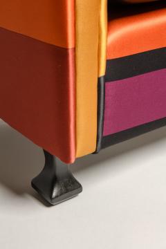 Italian armchair in multicolour silk manufactured in the 1960s - 3477053