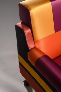 Italian armchair in multicolour silk manufactured in the 1960s - 3477054