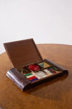 Italian box containing games in burl ART DECO No import duty we pay for it  - 4106209
