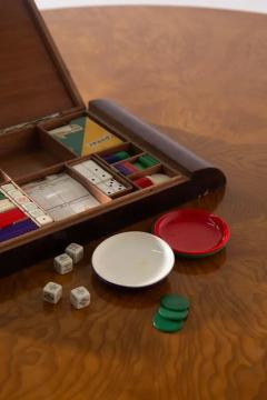 Italian box containing games in burl ART DECO No import duty we pay for it  - 4106243