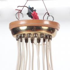 Italian brass and spun aluminum 16 arms chandeliers circa 1950  - 2846686