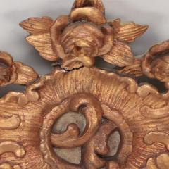 Italian carved and painted giltwood King size headboard with upholstered panel  - 3446741