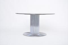 Italian chromed metal and glass dining table in the style of Gastone Rinaldi - 2897216