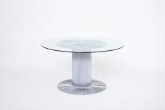 Italian chromed metal and glass dining table in the style of Gastone Rinaldi - 2897218