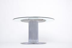 Italian chromed metal and glass dining table in the style of Gastone Rinaldi - 2897219
