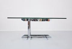 Italian desk table steel and glass 1970s - 1930524