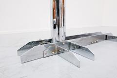 Italian desk table steel and glass 1970s - 1930526