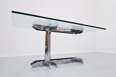 Italian desk table steel and glass 1970s - 1930529