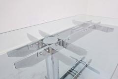 Italian desk table steel and glass 1970s - 1930530
