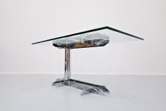 Italian desk table steel and glass 1970s - 1930531