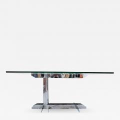 Italian desk table steel and glass 1970s - 1932932