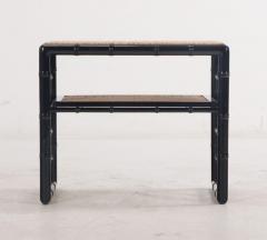 Italian ebonized faux bamboo cane bench or table C 1960  - 3735093