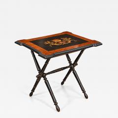 Italian ebonized inlaid folding table Circa 1880 - 4800800