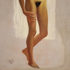 Italian female nude painting signed Vellani Marchi - 4339292