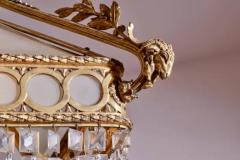 Italian gilt bronze chandelier with glass and crystals from the 1920s - 3696542