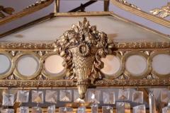 Italian gilt bronze chandelier with glass and crystals from the 1920s - 3696543