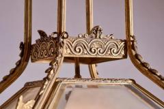 Italian gilt bronze chandelier with glass and crystals from the 1920s - 3696563