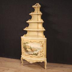 Italian lacquered and painted corner cupboard from 20th century - 4191080