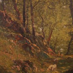 Italian landscape painting with sheep signed C Bentivoglio - 4243767