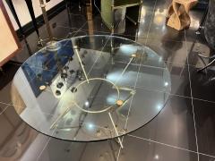Italian large brass and glass circular coffee table - 3032631