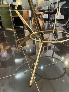 Italian large brass and glass circular coffee table - 3032632