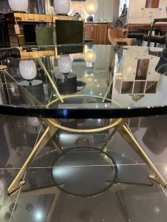 Italian large brass and glass circular coffee table - 3032633