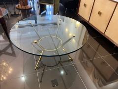 Italian large brass and glass circular coffee table - 3032641