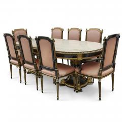 Italian marble ebonised and gilt wood dining table - 2073847