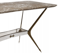 Italian mid century brass marble 35 coffee table - 2921933