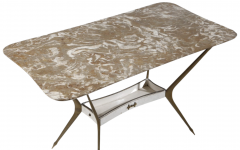 Italian mid century brass marble 35 coffee table - 2921934