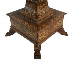 Italian neoclassical style inlaid walnut circular side drinks table - 2861455