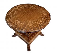 Italian neoclassical style inlaid walnut circular side drinks table - 2861456